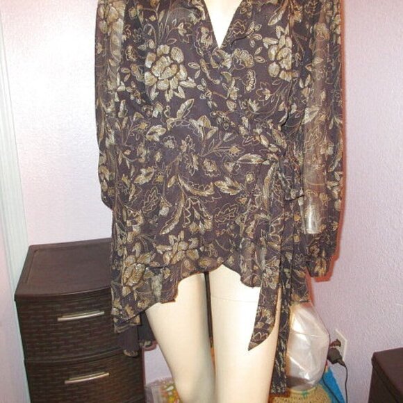 Y2K Torrid Babydoll Top Size 1X Tunic Faux Wrap Whimsigoth Fairy Grunge Witchy - Picture 4 of 12